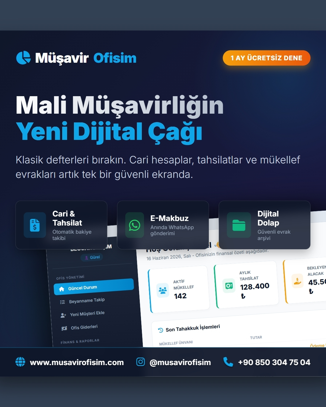 Müşavir Ofisim Yazılım Arayüzü